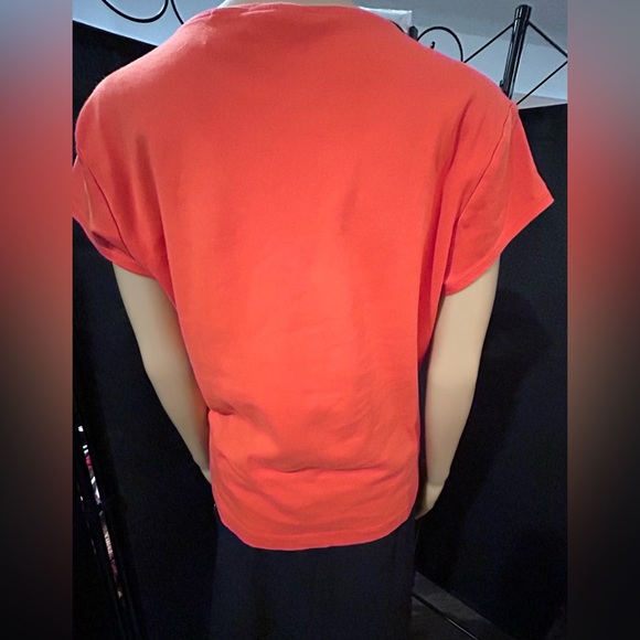 Chico’s Orange short sleeve Tee/top. Sz 2 aka Large - Picture 5 of 9